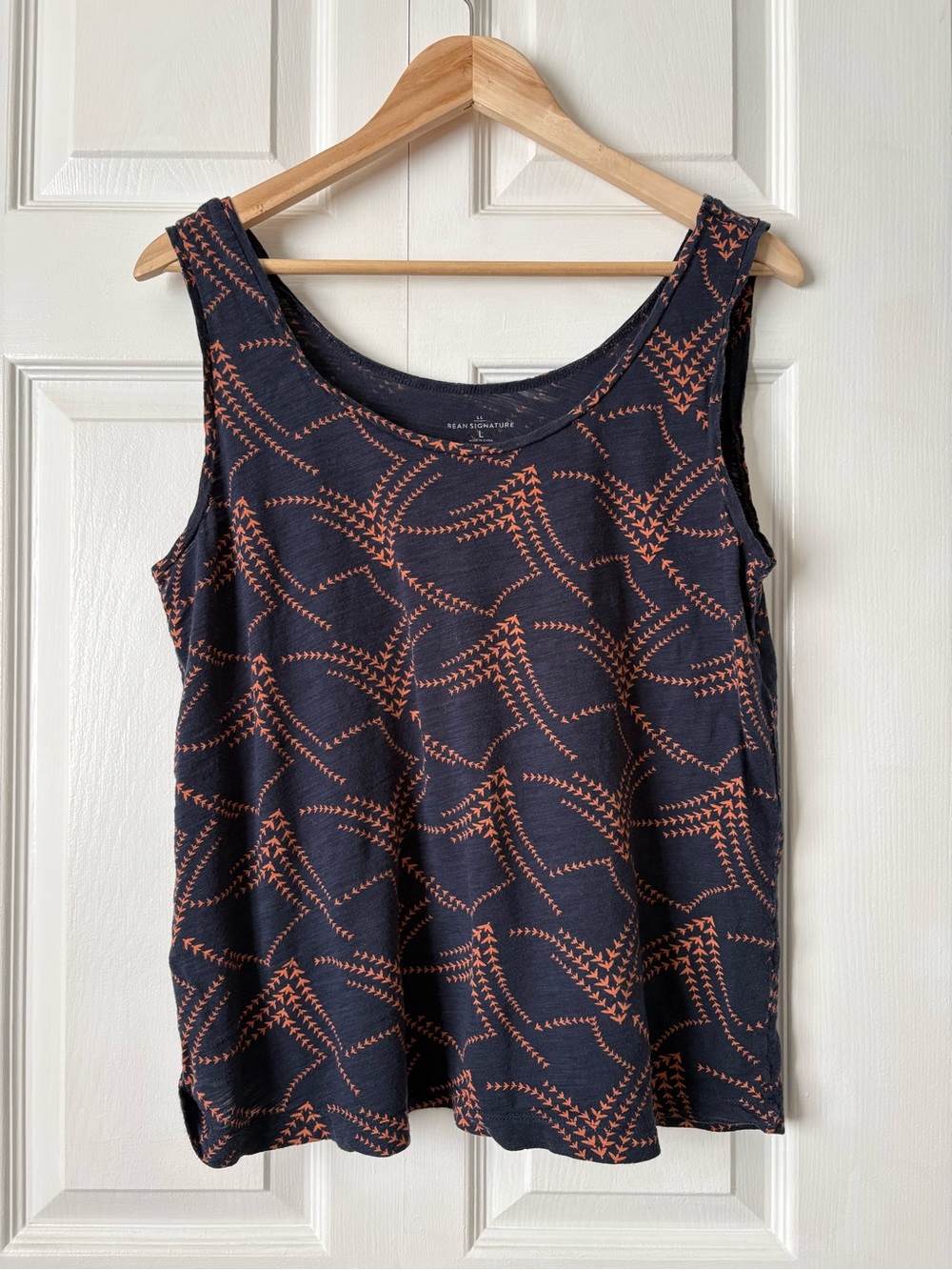 Signature Navy Tank with Coral Vine Motif